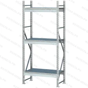 стеллаж ms pro z 2000х900х400 (3 яруса с настилом)