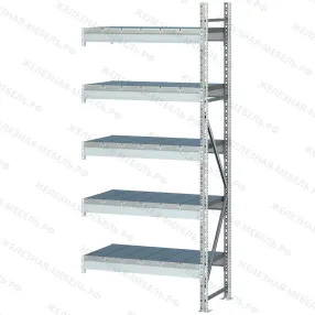 дополнительная секция стеллаж ms pro z 2000х900х1000 (5 ярусов с секционным настилом)