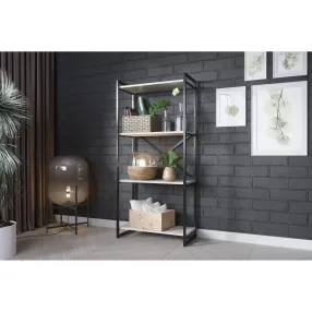 стеллаж gutta 1510х690х340 (4 полки) каркас чёрный, настил патина