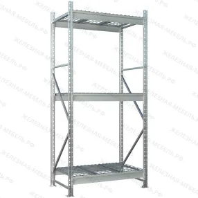стеллаж ms pro z 2000х900х1000 (3 яруса с секционным сетчатым настилом)