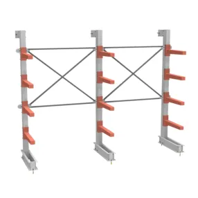 стеллаж консольный односторонний ст-062 (4 яруса) с дополнительной секцией