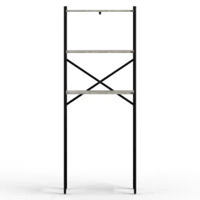 стеллаж для ванной комнаты gutta 1800х690х250 (3 полки) каркас чёрный, настил патина