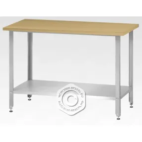 стол кондитерский спрн 860х1500х700 «norma ral» бук/40 (полка сплошная; ножка проф., тр. 40х40)