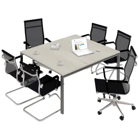 стол для переговоров nt 140х144 вяз натуральный/антрацит