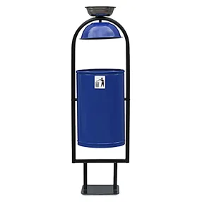 урна металлическая уличная 21 л круглая с крышкой и пепельницей