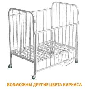 кровать детская (1-5 лет) с ограждением кд (каркас белый), матрац