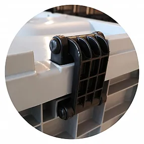 контейнер пластиковый 1020х640х810 мм серый на колесах, без крышки