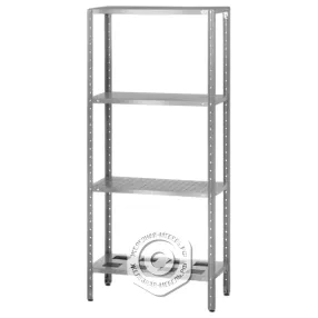 стеллаж полочный спл - 1600х800х600 «norma» (стойки цинк; полка перфорация 4 шт. нерж.430)