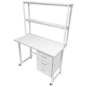 стол лабораторный с надстройкой слн 16.004 (белый)