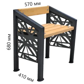 скамейка ла-2 «листья» 680х570х410