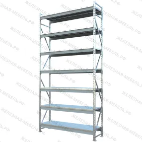 стеллаж ms pro z 3000х1500х400 (7 ярусов с секционным настилом)