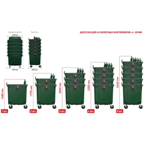 мусорный контейнер 1100 л. арт. 22.c19