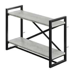 полка навесная gutta 470х690х250 (2 яруса) каркас чёрный, настил патина