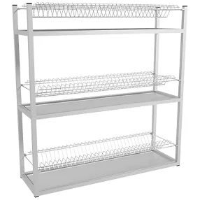 стеллаж для тарелок стандарт сктн-3кс (сетки хром., каркас нерж.) 930х895х270 мм