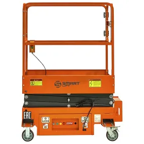 подъемник ножничный несамоходный smartlift sjy-0.3-3.9 (220в, 300 кг, 3,9 м)