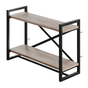 полка навесная gutta 470х690х250 (2 яруса) каркас чёрный, настил эвок