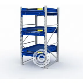стеллаж с выкатными платформами s-heavy 1000/900 (3 яруса хранения)
