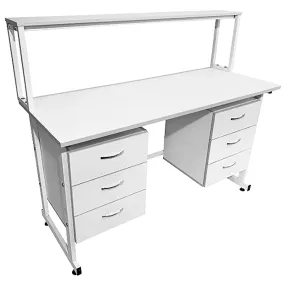 стол лабораторный с надстройкой слн 16.015 (белый)