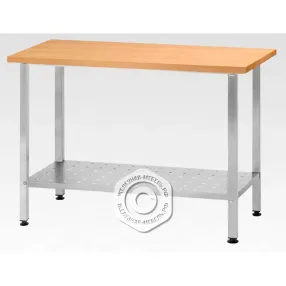 стол кондитерский спрн 860х1200х800 «norma inox» бук/40 (полка перф.; ножка проф., тр. 40)