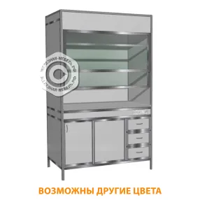 шкаф вытяжной с тумбой алюминиевый профиль (столешница постформинг) ма-в-2/1 (1200х735х2000)