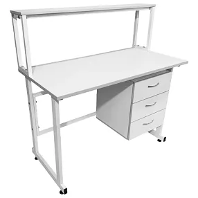 стол лабораторный с надстройкой слн 16.012 (белый)