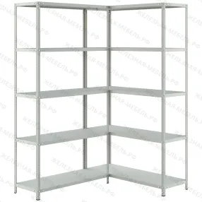 стеллаж угловой ms strong 2000х1400х1200 (5 уровней глубиной 400 мм)