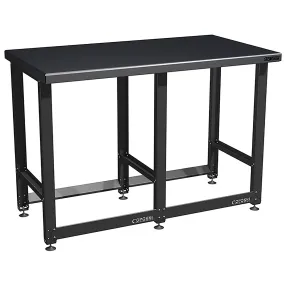 верстак standart с металлической столешницей из массива и траверсами для хранения колёс