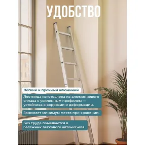 лестница односекционная алюминиевая alumet 1х9