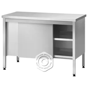 стол производственный закрытый спзп 860х1500х600 «profi ral», двери-купе, полка сплошная