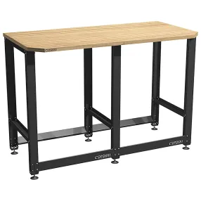 верстак standart с деревянной столешницей и траверсами для хранения колёс