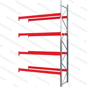 дополнительная секция стеллаж грузовой стсм 4500х2700х1000 (4 яруса), усиленный