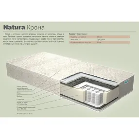 матрас пружинный natura крона чехол трикот уз 160х1900х700