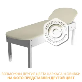 кушетка физиотерапевтическая с подголовником кфт (1950х800х550) (кожзам эконом белый, каркас белый)