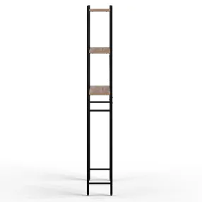 стеллаж для ванной комнаты gutta 1800х690х250 (3 полки) каркас чёрный, настил эвок