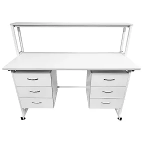 стол лабораторный с надстройкой слн 16.015 (белый)